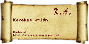 Kerekes Arián névjegykártya