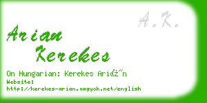 arian kerekes business card
